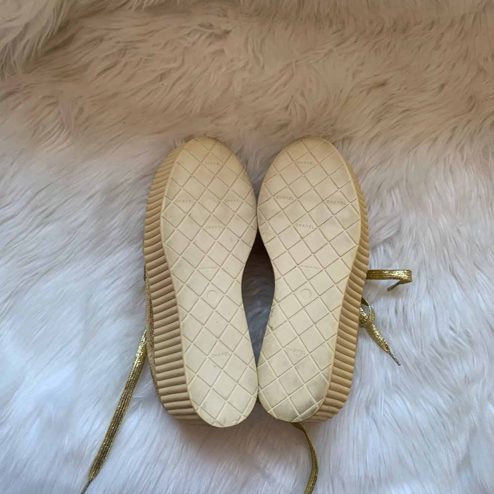 ⭕️Sold⭕️ CHANEL Gold Creepers Platform Sneakers - Picture 7 of 8